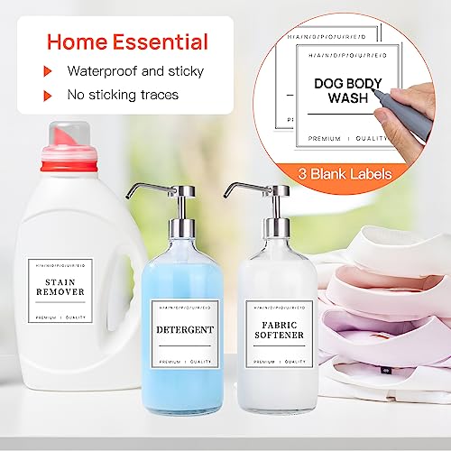 TESWEY 30PCS Waterproof Labels for Bottles, Minimalist Bathroom and Laundry Room Labels Set, Self-Adhesive Labels Stickers for Soap Dispenser and Laundry Jars, Hand Soap Shampoo Conditioner Label - Image 3