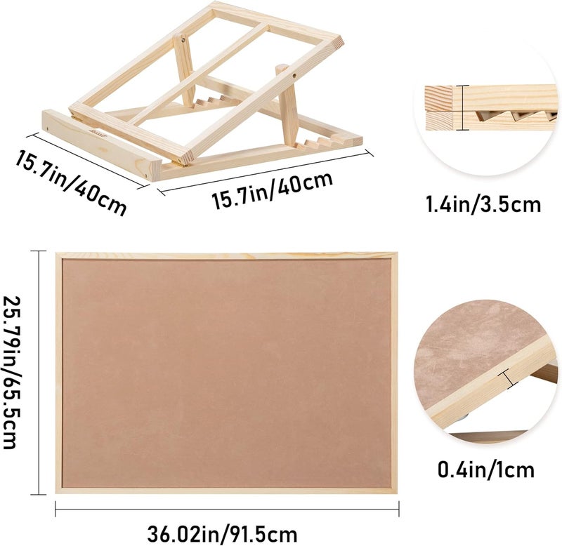Becko US Puzzle Board & Bracket Set/Wooden Puzzle Board Kit/Jigsaw Puzzle Plateau - With Puzzle Board for Up To 1000 Pieces (1500 Pieces) - Image 2