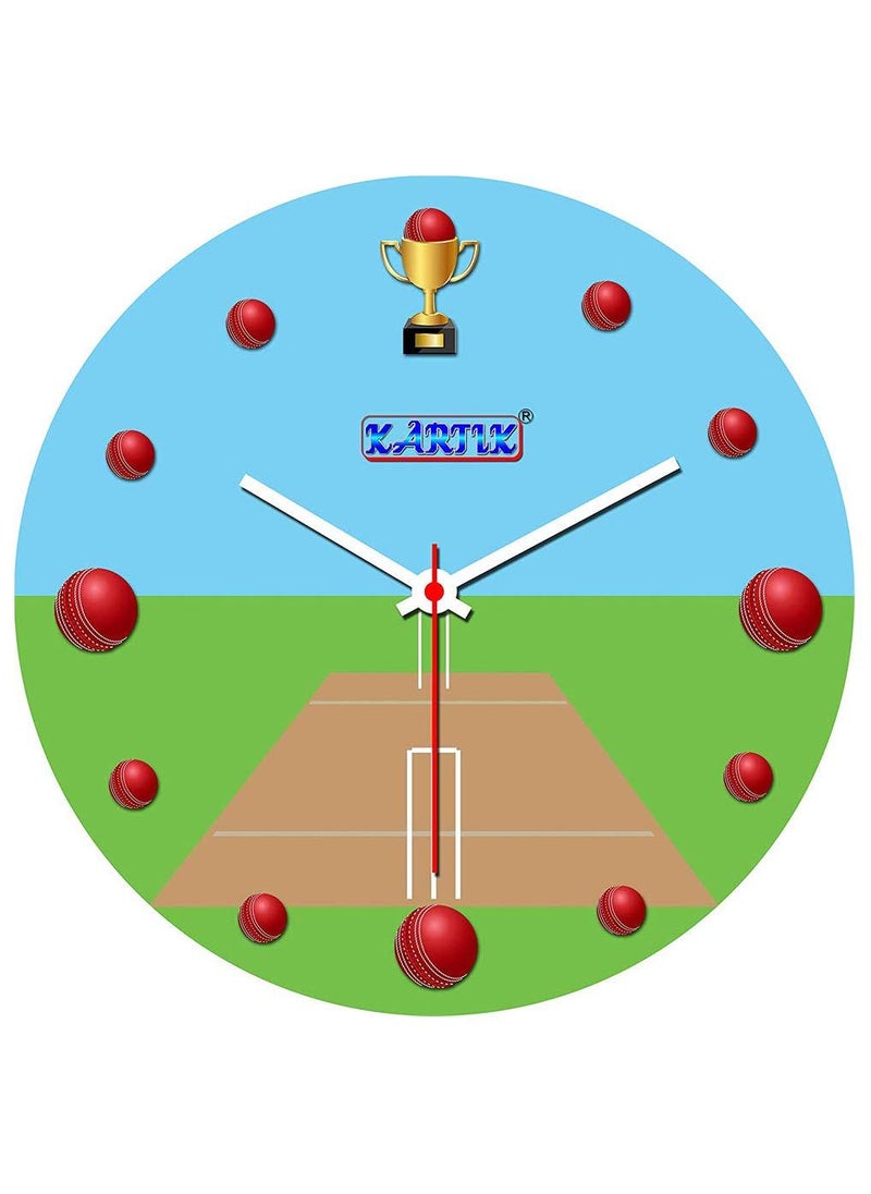 KARTIK KARTIK Wood Print Wall Clock for Home/Living Room/Bedroom/Kitchen and Office (Multicolor, 11X11 Inches)  - Image 1
