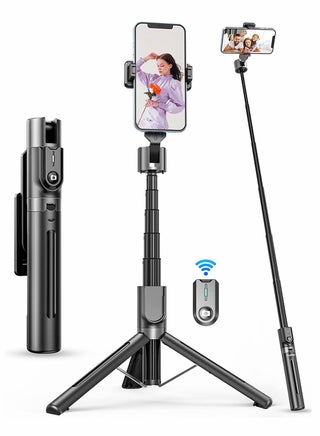 Bluetooth Selfie Stick Tripod Portable 43 Inch Aluminum Alloy Selfie Stick with Detachable Remote for iPhone Samsung Android Smartphone Rotating Fill Light Tripod Live Broadcast Support (Black) - pzsku/Z84D14984450D3E9F39E5Z/45/_/1698454591/e35e6ee1-6d3f-48a3-afa2-61ee8b87d638