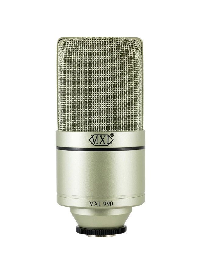 MXL 990 Condenser Microphone for Podcasting, Singing, Home Studio Recording, Gaming & Streaming | Detailed Sound | XLR | Large Diaphragm (Champagne) - Image 1