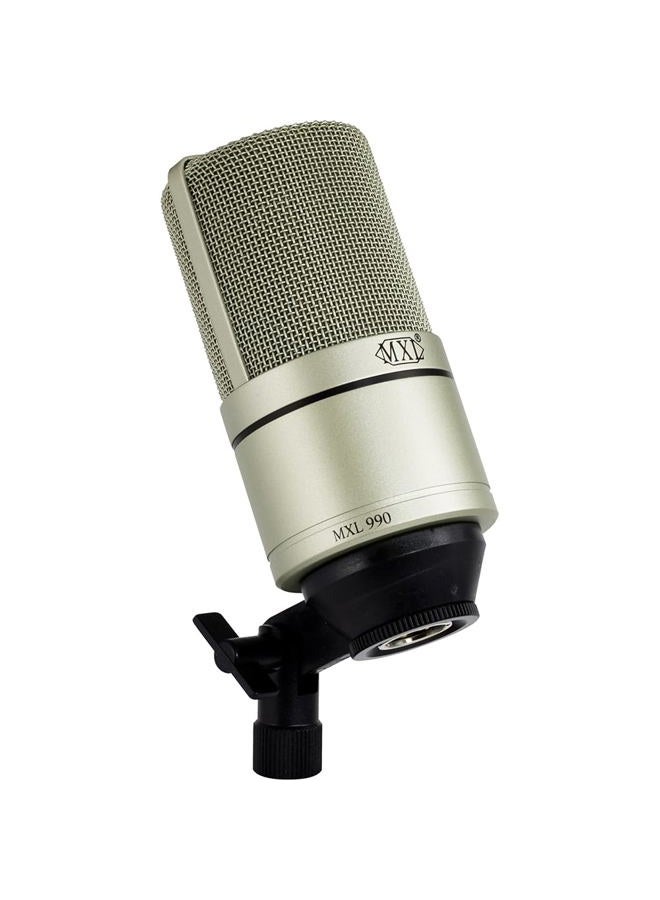 MXL 990 Condenser Microphone for Podcasting, Singing, Home Studio Recording, Gaming & Streaming | Detailed Sound | XLR | Large Diaphragm (Champagne) - Image 3