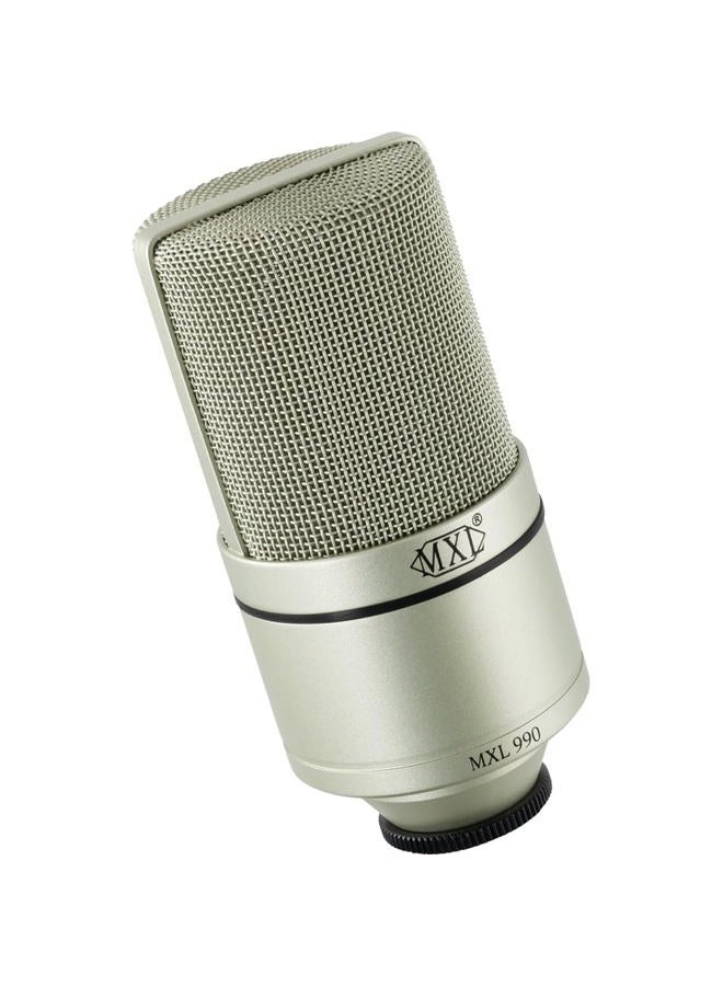 MXL 990 Condenser Microphone for Podcasting, Singing, Home Studio Recording, Gaming & Streaming | Detailed Sound | XLR | Large Diaphragm (Champagne) - Image 2