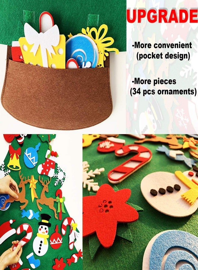 THAWAY DIY Felt Christmas Tree for Toddlers with 34 pcs Detachable Ornaments, Kids Door Wall Hanging Xmas Gifts Christmas Decorations - Image 3