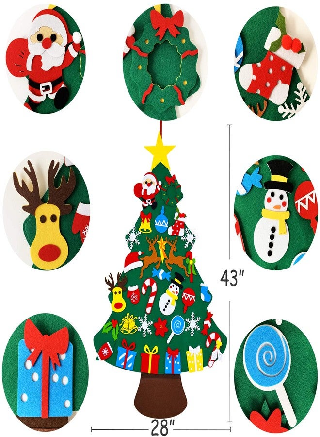 THAWAY DIY Felt Christmas Tree for Toddlers with 34 pcs Detachable Ornaments, Kids Door Wall Hanging Xmas Gifts Christmas Decorations - Image 2