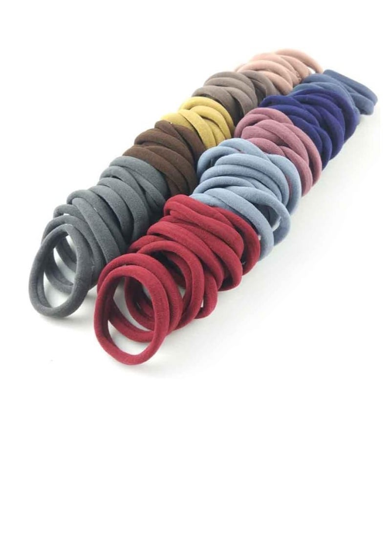 Loquat 100pcs Thick Multicolor Hair Ties, Perfect for Ponytail Holders for Women and Girls, Match All Hair Styles. - Image 1