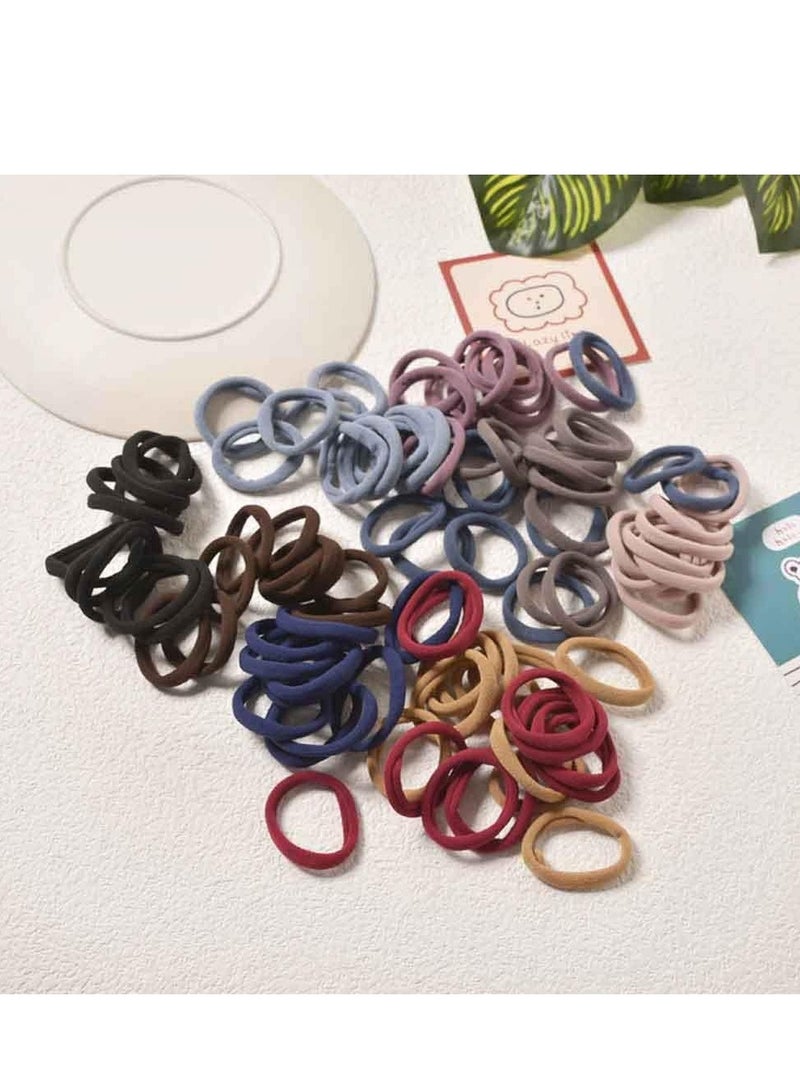 Loquat 100pcs Thick Multicolor Hair Ties, Perfect for Ponytail Holders for Women and Girls, Match All Hair Styles. - Image 3