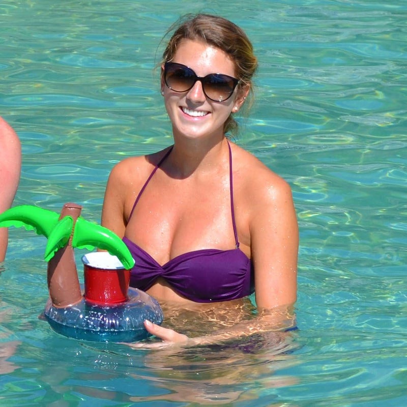 GoFloats Inflatable Pool and Hot Tub Drink Holders (3 Pack) Designed in The US, Choose Your Style - Image 3