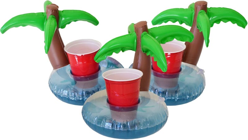 GoFloats Inflatable Pool and Hot Tub Drink Holders (3 Pack) Designed in The US, Choose Your Style - Image 1