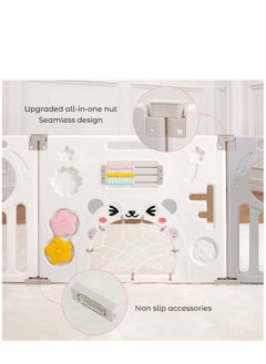 Arabest Baby Fence Safety Fence Foldable Activity Centre Safety Playground 14 Panels Dark Grey White  - Image 5