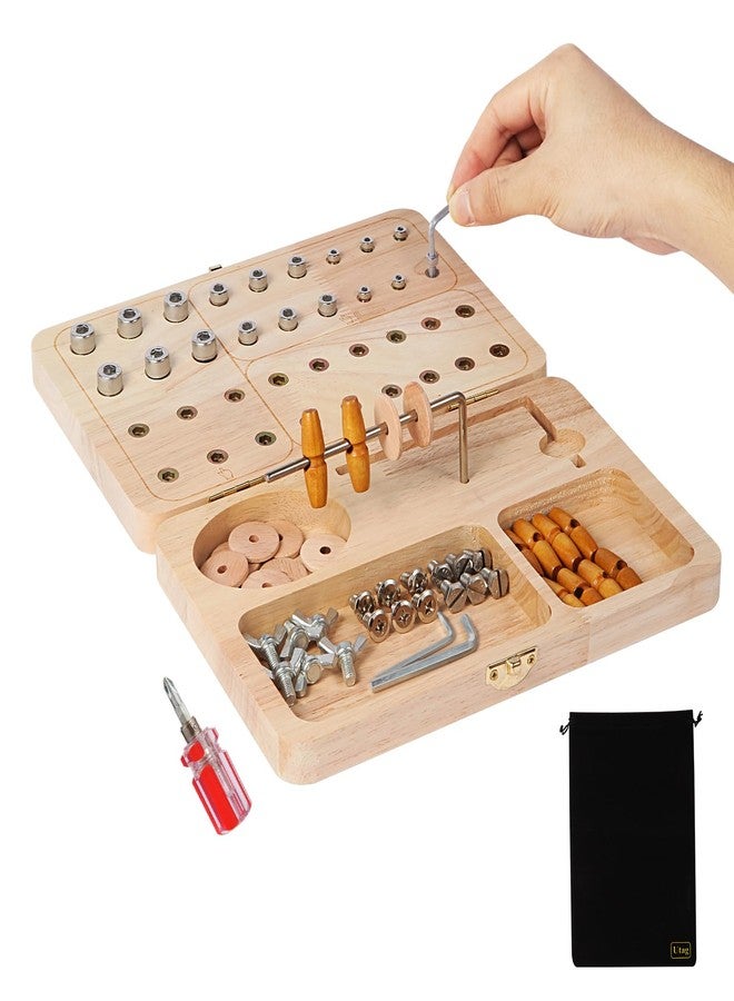 U Tag It Wooden Pegboard for Finger Dexterity, Upgraded 36-Hole Wooden Hand Therapy Peg Board with Multifunctional Test Kit, Occupational Therapy Toys to Improve Fine Motor Skills and Hand-Eye Coordination - Image 1