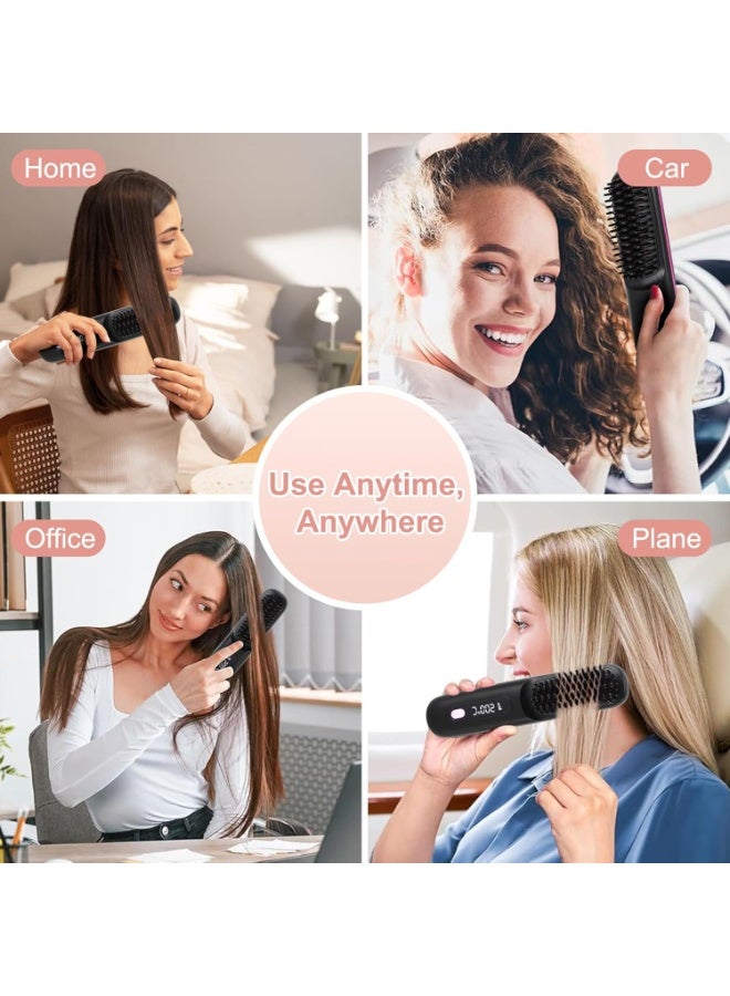 Sunspire Wireless straightening comb, compact portable ceramic ionic straightening comb, powerful negative ion heated styling comb, 20-second rapid heating, three-temperature settings, heat-resistant straightening comb. - Image 5