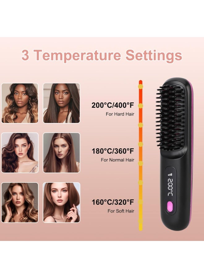 Sunspire Wireless straightening comb, compact portable ceramic ionic straightening comb, powerful negative ion heated styling comb, 20-second rapid heating, three-temperature settings, heat-resistant straightening comb. - Image 4