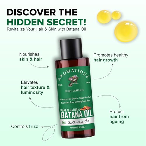 Aromatique Batana Oil | 100% Pure & Cold Pressed from Honduras | Natural Palm Nut sourced for Hair, Scalp & Skin Nourishment | 100ml - Image 2