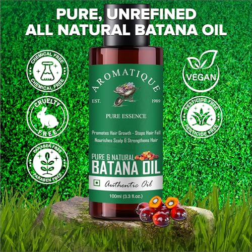 Aromatique Batana Oil | 100% Pure & Cold Pressed from Honduras | Natural Palm Nut sourced for Hair, Scalp & Skin Nourishment | 100ml - Image 3