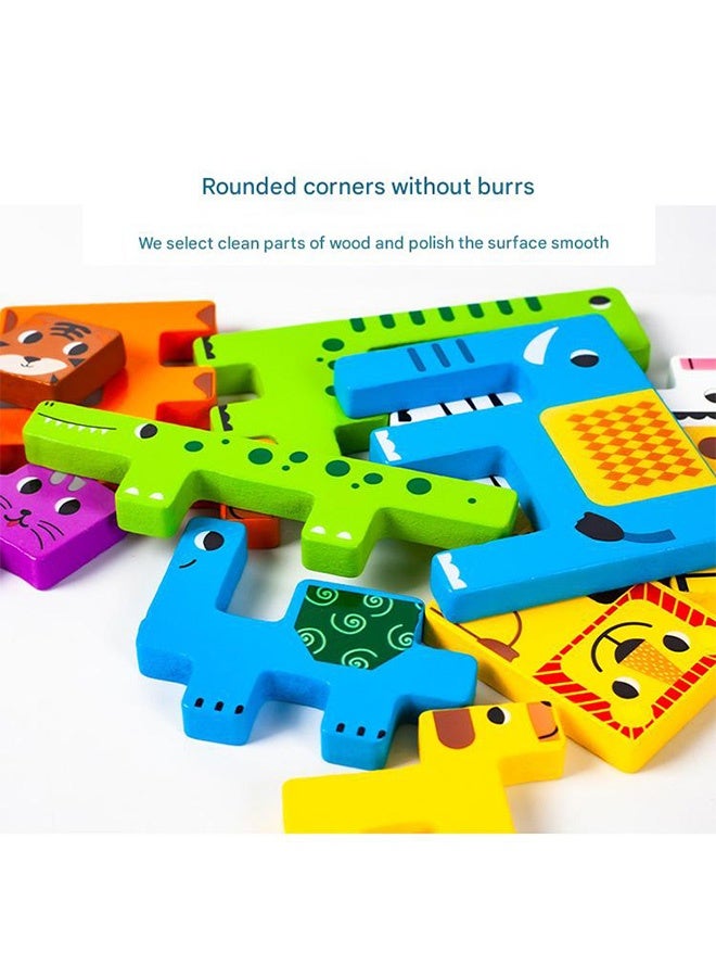 سوفي أحجية خشبية ثلاثية الأبعاد للحيوانات - لعبة ذكاء آمنة وتعليمية للأطفال - Image 2