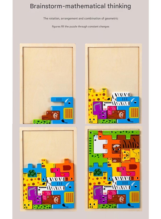 سوفي أحجية خشبية ثلاثية الأبعاد للحيوانات - لعبة ذكاء آمنة وتعليمية للأطفال - Image 3