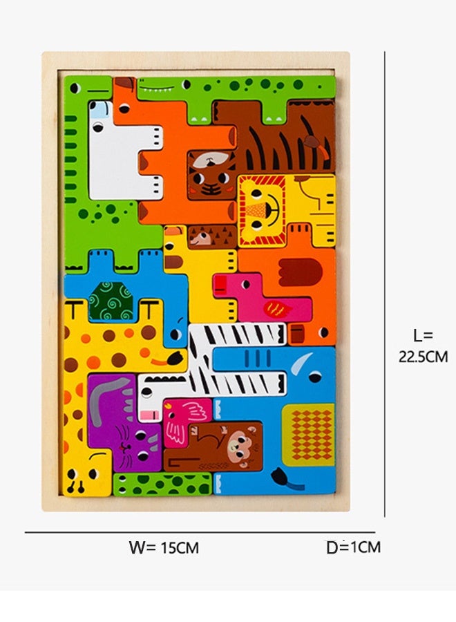 سوفي أحجية خشبية ثلاثية الأبعاد للحيوانات - لعبة ذكاء آمنة وتعليمية للأطفال - Image 5