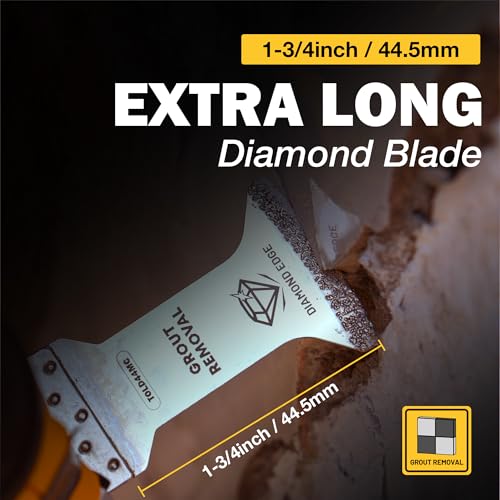 TOLESA Diamond Oscillating Multi Tool Blades 5 Pcs Set, Precise & Clean Cutting for Grout Removal, Cleaning Mortar - Image 4