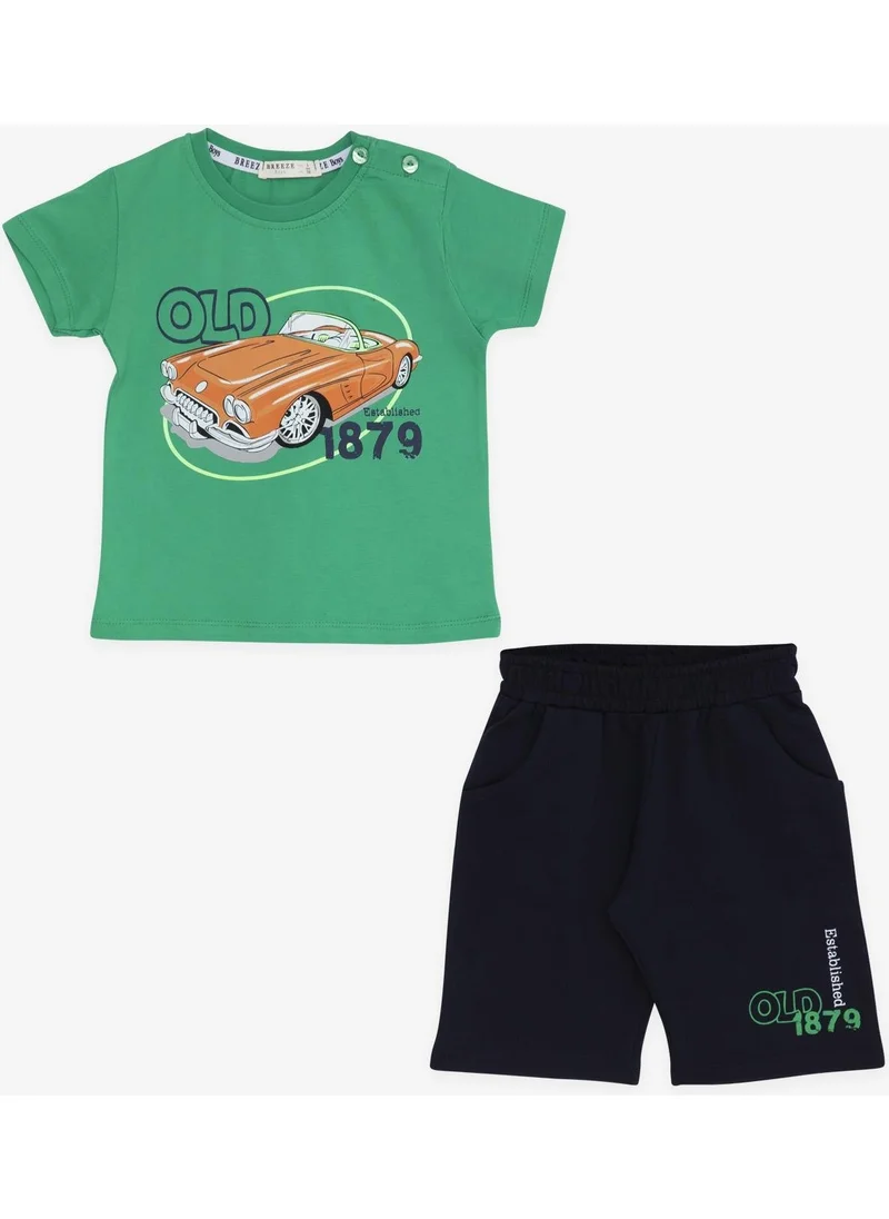 Breeze Girls & Boys Boy Shorts Set Antique Car Themed 1.5-5 Years, Green