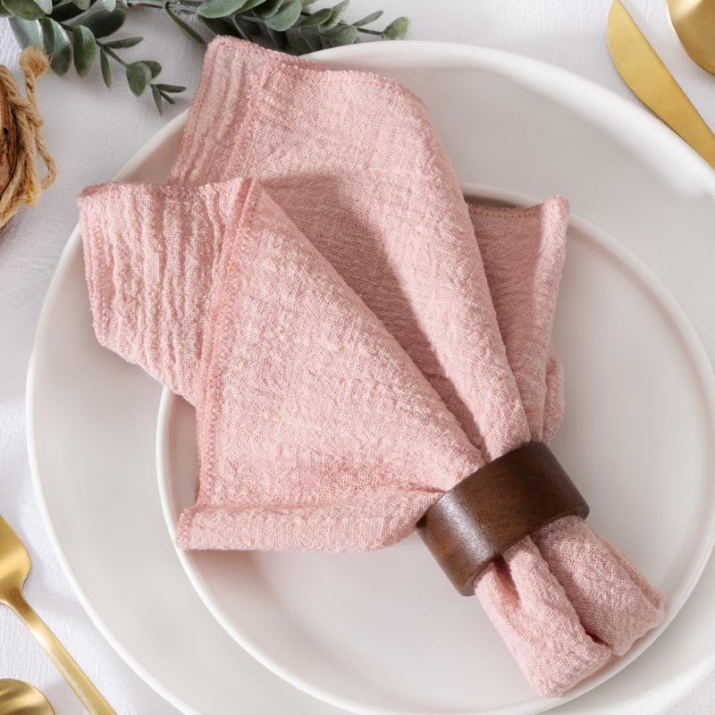 MLMW Cloth Napkins Set of 6 Pink Summer Linen Dinner Fabric Napkins Cloth Bulk Washable 165165 for Wedding Party Baby Bridal Shower Birthday Gender Reveal Decorations