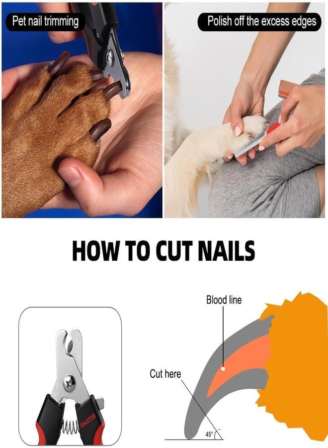 PETZLUV Pet Grooming Accessories Kit of Dog Grooming Glove with Nail Clipper Cutter and Nail Filer for Dog Cat Hair Removal Five Finger Glove with Steel Grooming Nail Care Combo - Multicolor - Image 5