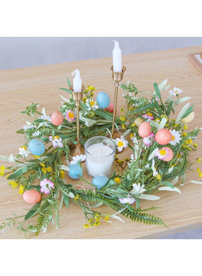 ZIFTY 5FT Easter Garland Faux Spring Vine with Easter Eggs Berries for Rustic Mantle Arch Home Table Tree Decoration (Green/Blue/Pink) - Image 5