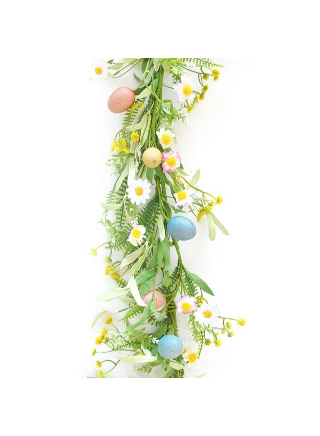 ZIFTY 5FT Easter Garland Faux Spring Vine with Easter Eggs Berries for Rustic Mantle Arch Home Table Tree Decoration (Green/Blue/Pink) - Image 3