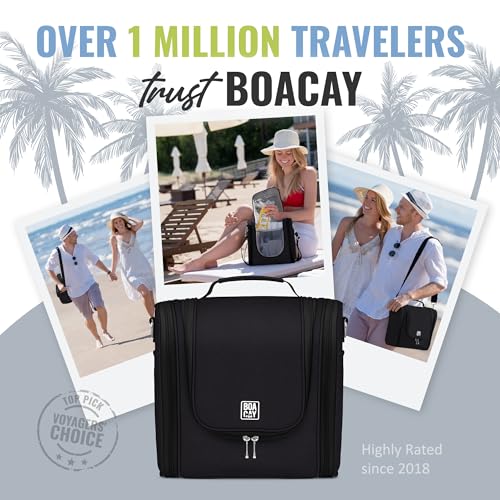 BOACAY Extra Large Hanging Travel Toiletry Bag for Women and Men, Makeup Bag, Bathroom & Shower Organizer Kit for Accessories, Cosmetics, Essentials - Image 5