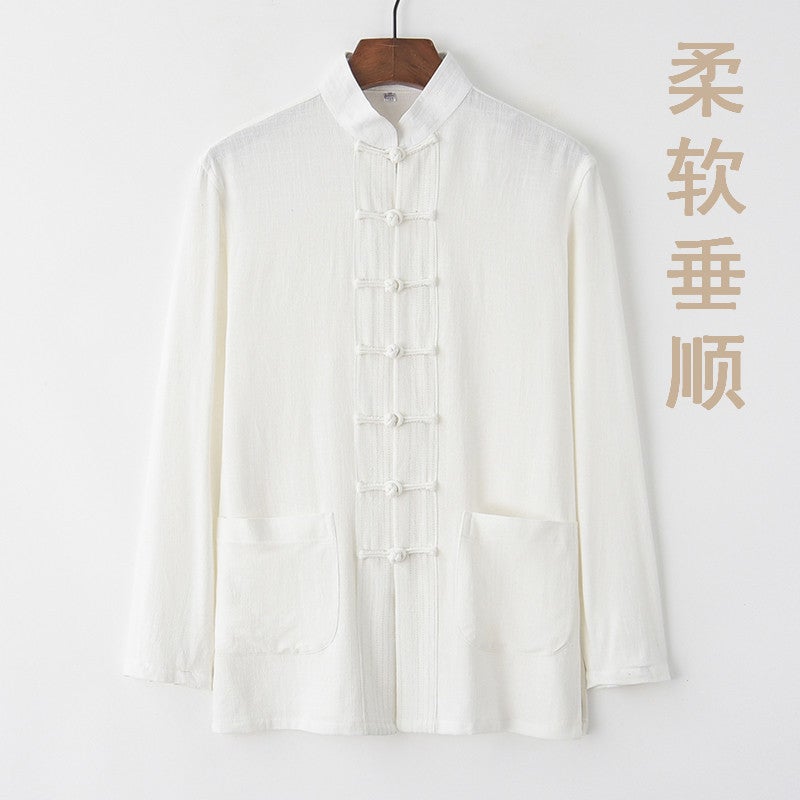 Vintage Tai Chi Outfit for Men White one-piece top