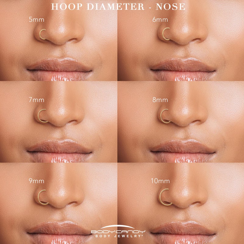Body Candy 9mm Triple Sided Gem Nose Hoop with CZ Gems Sparkling from Every Angle Implant Grade Titanium Triple Sided Nose Hoop Nose Ring 20G Hypoallergenic Nose Piercing Jewelry with Cubic Zirconia - Image 2