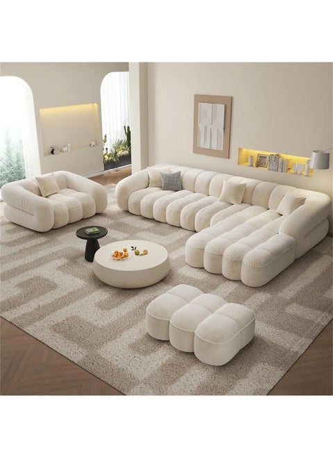 Fabric Overstuffed Multifunctional Sofa Set – Multiple Options Available (L Shape With Chair and Ottoman, Left)