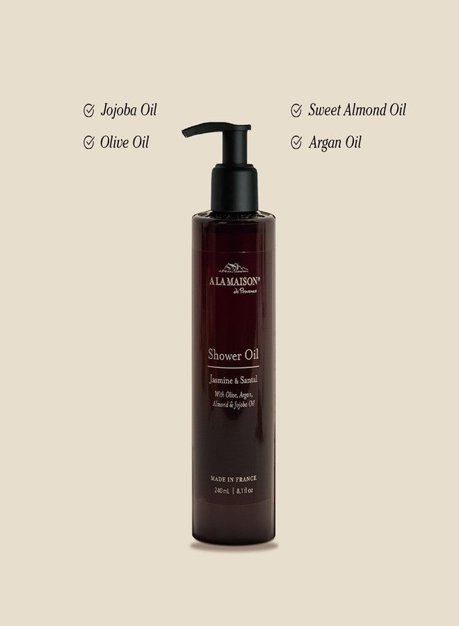 A La Maison Amber Jasmine & Santal Starter Kit - Shower Oil + Body Scrub – Gently Exfoliates & Softens Skin – French Formula, Plant-Based - Image 2