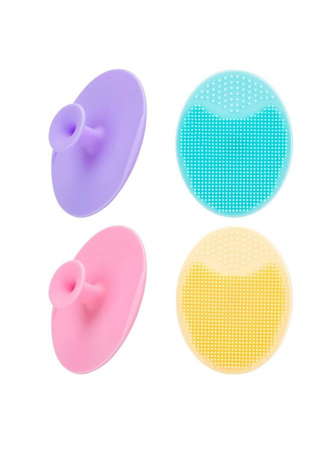 JEXCULL مجموعة من 4 قطع من فرشاة تنظيف الوجه الناعمة المصنوعة من السيليكون من جيكسكول، مقشر للوجه، وسادة مسام لإزالة الرؤوس السوداء وحب الشباب، فرشاة غسل الوجه لتنظيف البشرة بعمق - Image 1