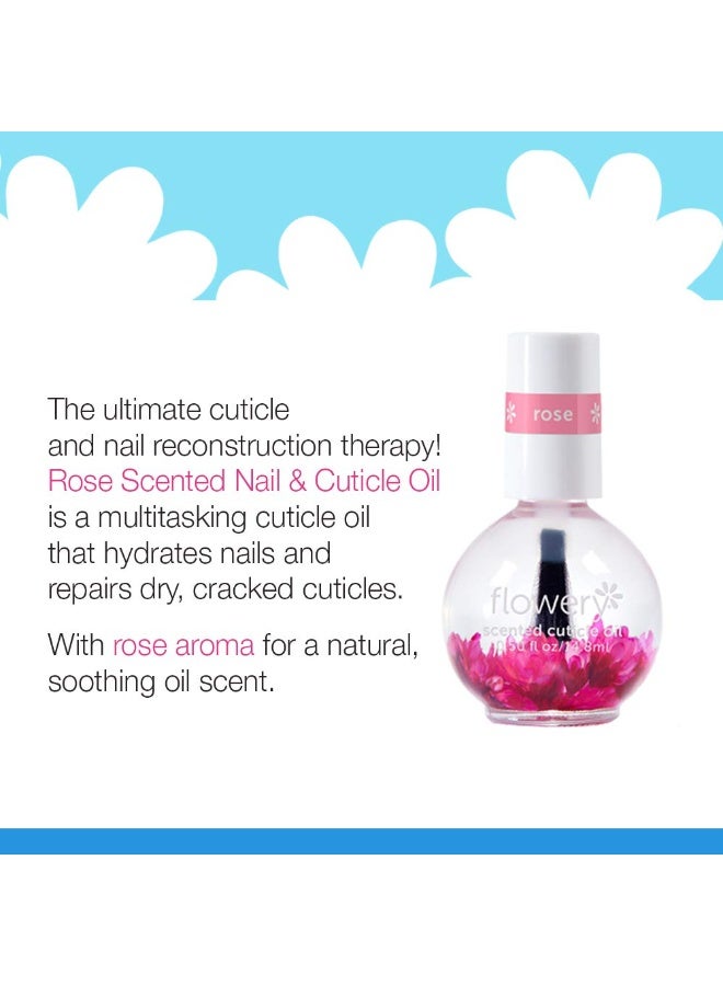 Flowery Flowery Rose Scented Cuticle Oil, 0.5 oz, 1 Pack  - Image 3