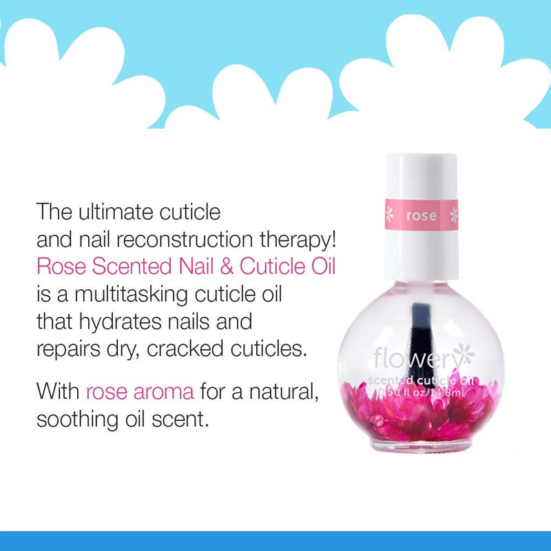 Flowery Rose Scented Cuticle Oil, 0.5 oz, 1 Pack - Image 3