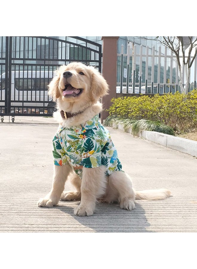 SEIRAA - Large Dog Hawaiian Costume, Dog's Cool T-Shirts Summer Clothes, Hawaiian Shirt for Large Dogs, Design for Summer Luau Style Beach Camp Vacation 7XL Green - Image 1