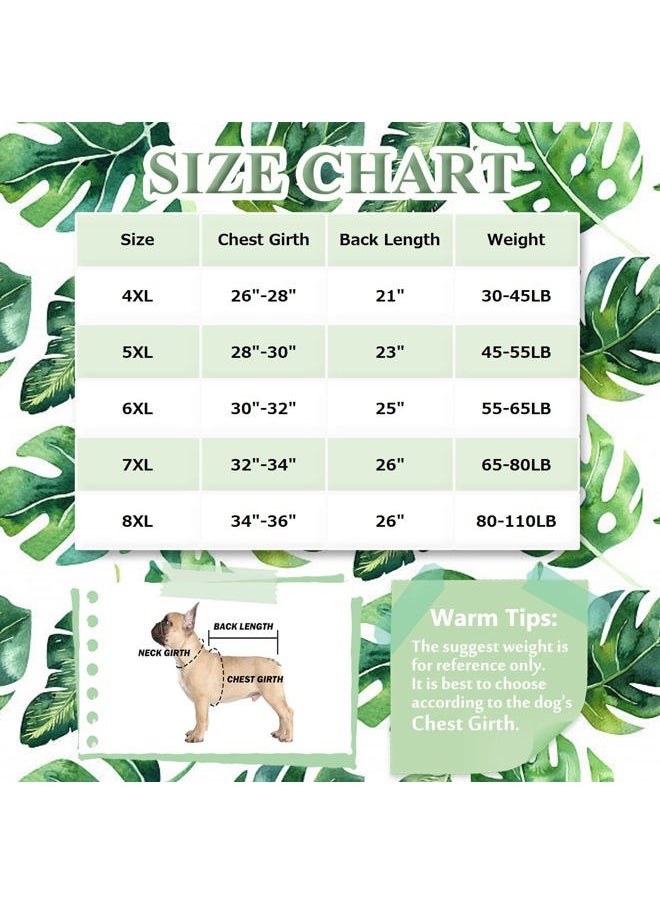 SEIRAA - Large Dog Hawaiian Costume, Dog's Cool T-Shirts Summer Clothes, Hawaiian Shirt for Large Dogs, Design for Summer Luau Style Beach Camp Vacation 7XL Green - Image 1