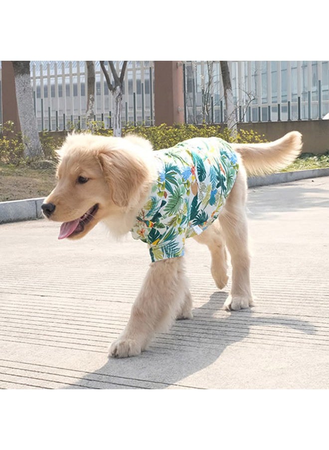 SEIRAA - Large Dog Hawaiian Costume, Dog's Cool T-Shirts Summer Clothes, Hawaiian Shirt for Large Dogs, Design for Summer Luau Style Beach Camp Vacation 7XL Green - Image 1