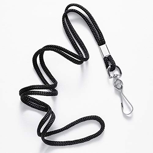 BAITEER 120 Pcs Black Lanyards Premium Bulk Lanyards Round 36" with Swivel J Hook for ID Name Badge Holder, VIP, School, Kids, Coach, Conference, Festival and Hang Keys - Image 3