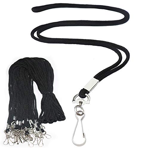 BAITEER 120 Pcs Black Lanyards Premium Bulk Lanyards Round 36" with Swivel J Hook for ID Name Badge Holder, VIP, School, Kids, Coach, Conference, Festival and Hang Keys - Image 1