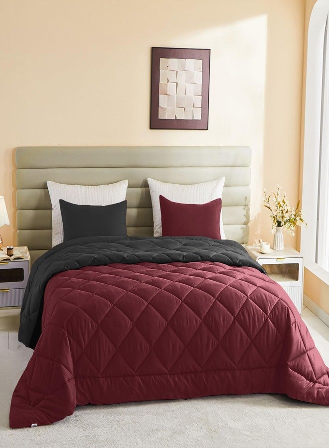 MIOTO Oversized King Comforter, Extra Large King Size Comforter Oversized, Soft Lightweight Quilt Down Alternativewith 8 Corner Tabs(120x128, Black&Red) - Image 2