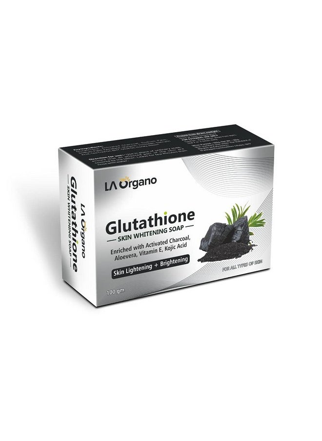LA Organo Glutathione Activated Charcoal Skin Whitening Soap For All Skin Type (100Gm) Pack Of 1  - Image 1