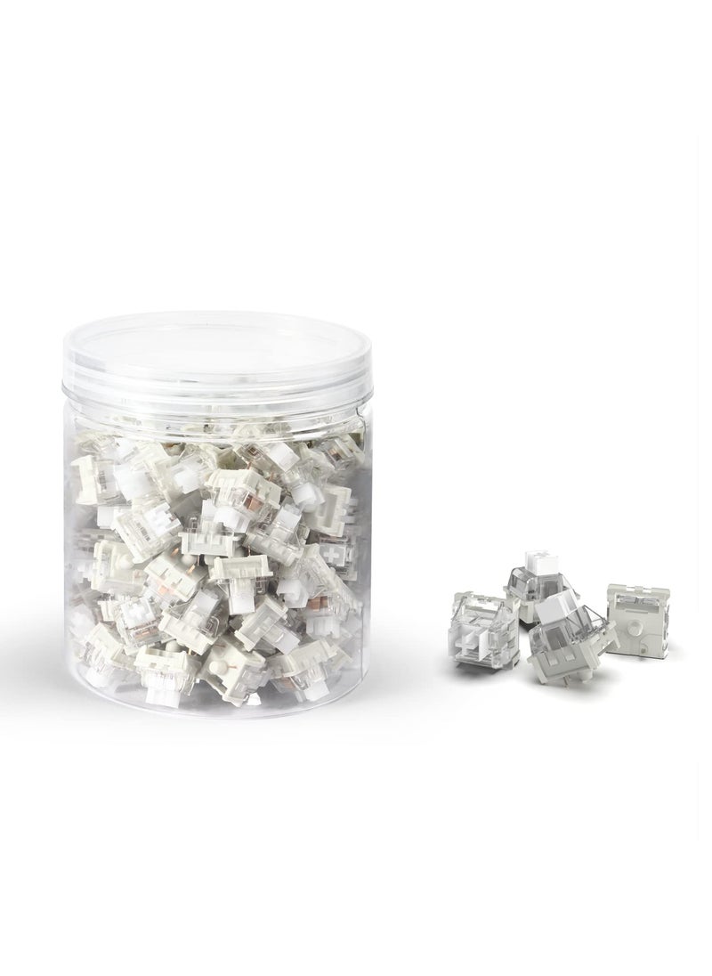 Magic-Refiner MAGIC-REFINER x Creamy White Switches for Mechanical Keyboard DIY, 42gf Linear Keyswitch 3 Pins, Pre Lubed with POM Stem Compatible for MX Mechanical Keyboard Switch Set (100PCS)  - Image 1