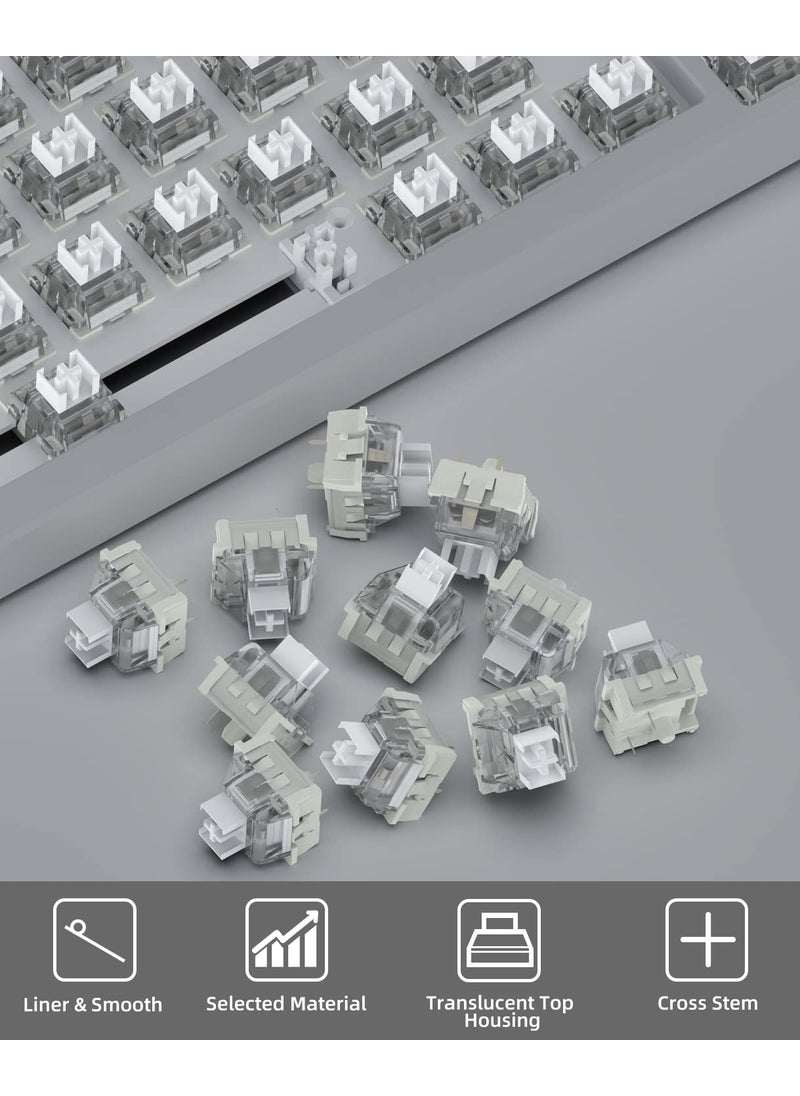 Magic-Refiner MAGIC-REFINER x Creamy White Switches for Mechanical Keyboard DIY, 42gf Linear Keyswitch 3 Pins, Pre Lubed with POM Stem Compatible for MX Mechanical Keyboard Switch Set (100PCS)  - Image 5