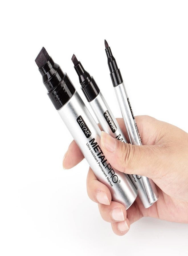 ZEYAR Permanent Marker Pens, Extra Fine Tip(1mm), Waterproof & Smear Proof ink, Aluminum Barrel, Quick Drying(3 Black, 1 Red, 1 Green, 1 Blue) - Image 5