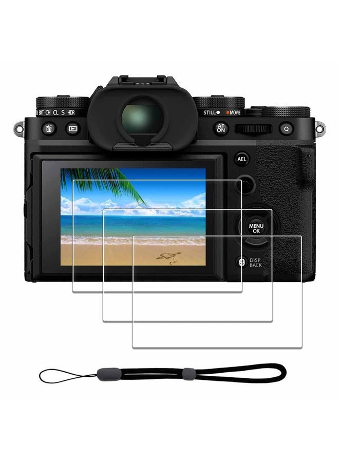 iDaPro Screen Protector for Fujifilm X-T5 Fuji XT5 + Hand Lanyard [3+1 Pack] Tempered Glass Easy Installation - Image 1