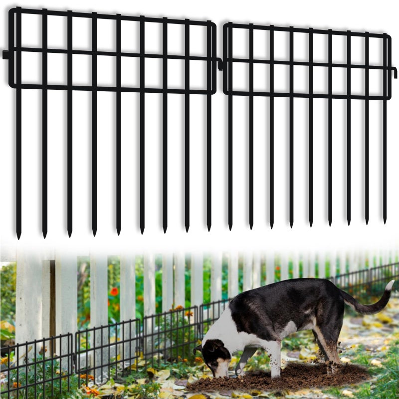 KYATE 32 Panels Animal Barrier Fence No Dig, 32ft(L) X 13in(H) 1.2in Gap Rabbit Fences Ground Defense Border Small Metal Fencing, Dog Blocker Under Barriers for Garden, Flower Bed, Patio - Image 1