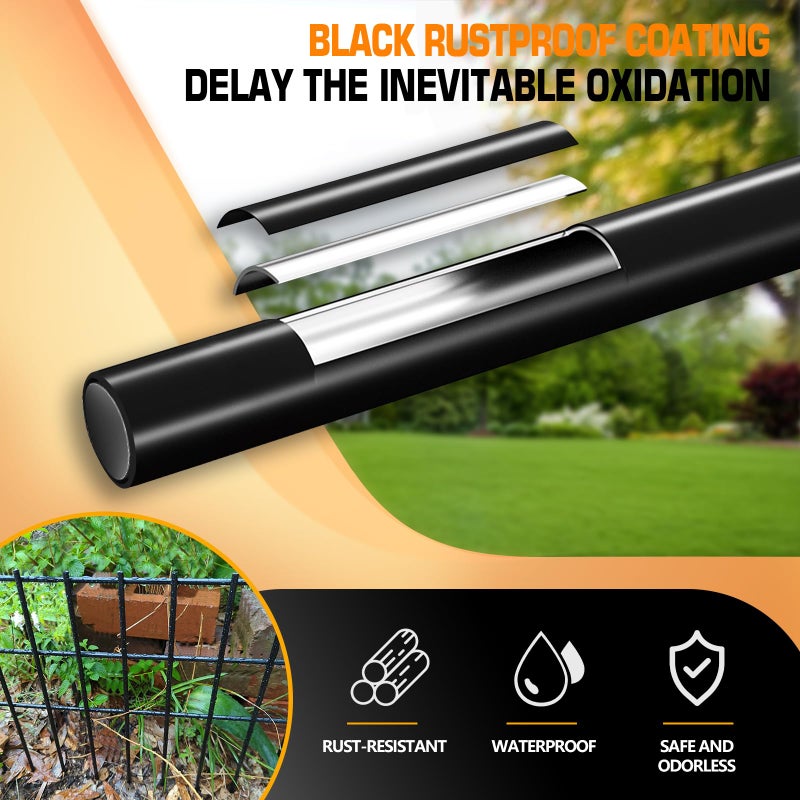 KYATE 32 Panels Animal Barrier Fence No Dig, 32ft(L) X 13in(H) 1.2in Gap Rabbit Fences Ground Defense Border Small Metal Fencing, Dog Blocker Under Barriers for Garden, Flower Bed, Patio - Image 4