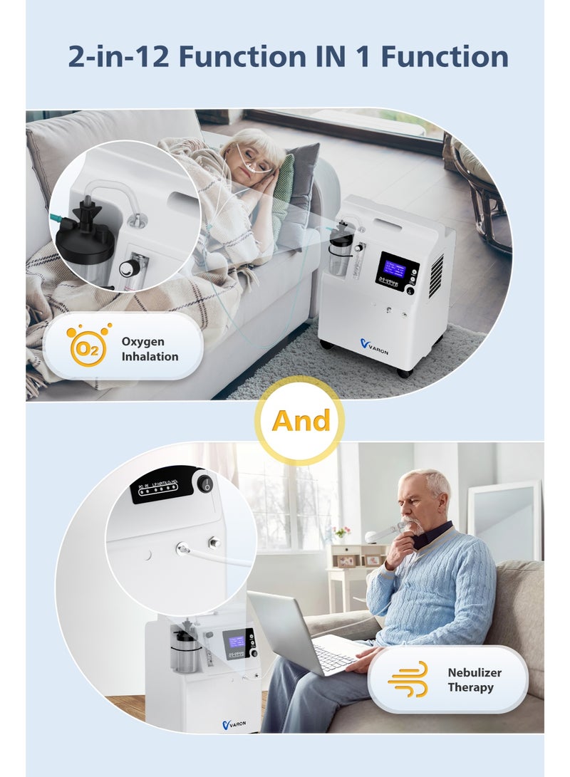 فارون مكثف أوكسجين فارون 5 لتر، معدل تدفق قابل للتعديل من 0.5 لتر إلى 5 لتر، تركيز الأكسجين يصل إلى 93% - Image 4